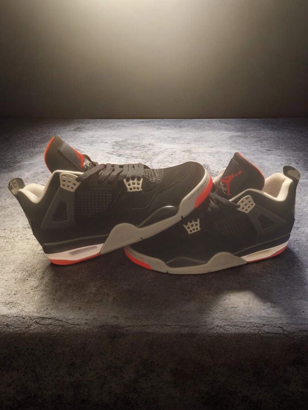 Men's Black and Red Athletic Sneakers - Brand: Jordan 4